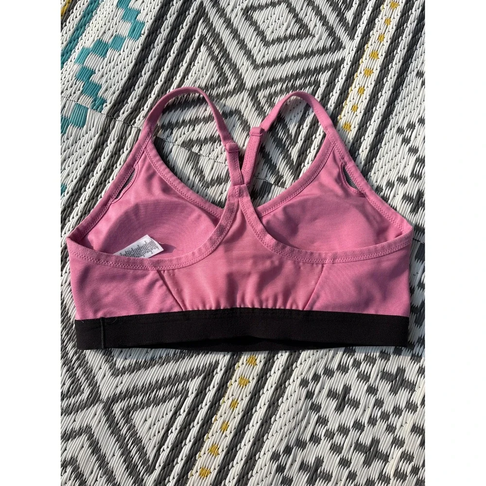 Nike Indy Light Support Sports Bra Pink Black Mesh Racerback 878614-693 Womens L